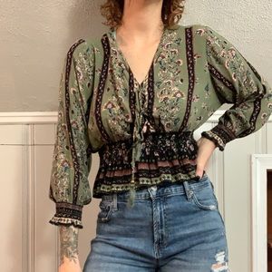 Bohemian cropped blouse
